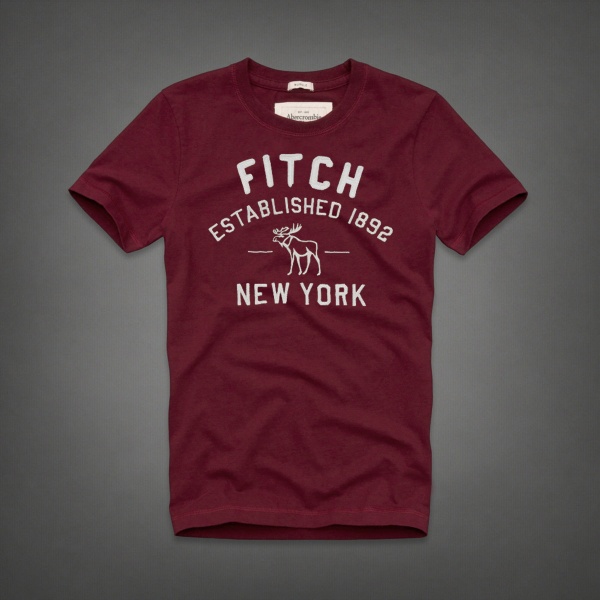 Abercrombie Fitch Hombres De Cuello Redondo Corto Remera AF5350